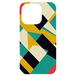 Geometric Pattern Retro Colorful Abstract iPhone 14 Pro Black UV Print Case