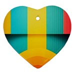 Colorful Rainbow Pattern Digital Art Abstract Minimalist Minimalism Ornament (Heart)