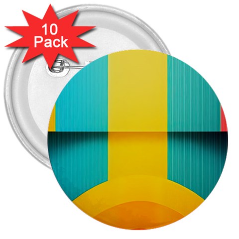 Colorful Rainbow Pattern Digital Art Abstract Minimalist Minimalism 3  Buttons (10 pack)  from UrbanLoad.com Front