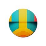 Colorful Rainbow Pattern Digital Art Abstract Minimalist Minimalism Rubber Coaster (Round)