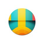 Colorful Rainbow Pattern Digital Art Abstract Minimalist Minimalism Magnet 3  (Round)