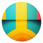 Colorful Rainbow Pattern Digital Art Abstract Minimalist Minimalism Magnet 5  (Round)