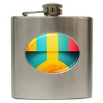 Colorful Rainbow Pattern Digital Art Abstract Minimalist Minimalism Hip Flask (6 oz)