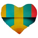 Colorful Rainbow Pattern Digital Art Abstract Minimalist Minimalism Large 19  Premium Heart Shape Cushions