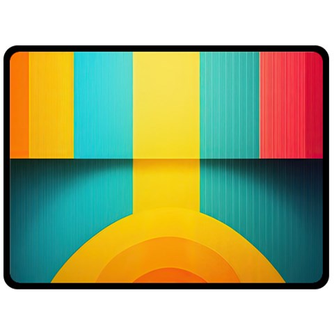Colorful Rainbow Pattern Digital Art Abstract Minimalist Minimalism Two Sides Fleece Blanket (Large) from UrbanLoad.com 80 x60  Blanket Front