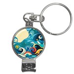 Waves Ocean Sea Abstract Whimsical Abstract Art Pattern Abstract Pattern Water Nature Moon Full Moon Nail Clippers Key Chain