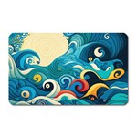 Waves Ocean Sea Abstract Whimsical Abstract Art Pattern Abstract Pattern Water Nature Moon Full Moon Magnet (Rectangular)