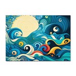 Waves Ocean Sea Abstract Whimsical Abstract Art Pattern Abstract Pattern Water Nature Moon Full Moon Sticker A4 (100 pack)