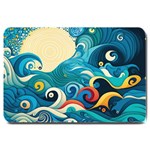 Waves Ocean Sea Abstract Whimsical Abstract Art Pattern Abstract Pattern Water Nature Moon Full Moon Large Doormat