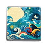 Waves Ocean Sea Abstract Whimsical Abstract Art Pattern Abstract Pattern Water Nature Moon Full Moon Memory Card Reader (Square 5 Slot)