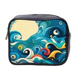 Waves Ocean Sea Abstract Whimsical Abstract Art Pattern Abstract Pattern Water Nature Moon Full Moon Mini Toiletries Bag (Two Sides)