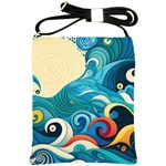 Waves Ocean Sea Abstract Whimsical Abstract Art Pattern Abstract Pattern Water Nature Moon Full Moon Shoulder Sling Bag