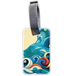 Waves Ocean Sea Abstract Whimsical Abstract Art Pattern Abstract Pattern Water Nature Moon Full Moon Luggage Tag (two sides)