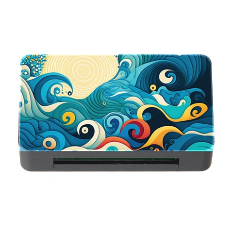 Waves Ocean Sea Abstract Whimsical Abstract Art Pattern Abstract Pattern Water Nature Moon Full Moon Memory Card Reader with CF from UrbanLoad.com Front