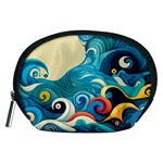Waves Ocean Sea Abstract Whimsical Abstract Art Pattern Abstract Pattern Water Nature Moon Full Moon Accessory Pouch (Medium)