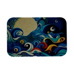 Waves Ocean Sea Abstract Whimsical Abstract Art Pattern Abstract Pattern Water Nature Moon Full Moon Open Lid Metal Box (Silver)  