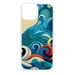 Waves Ocean Sea Abstract Whimsical Abstract Art Pattern Abstract Pattern Water Nature Moon Full Moon iPhone 13 mini TPU UV Print Case