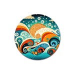 Waves Ocean Sea Abstract Whimsical Abstract Art Pattern Abstract Pattern Nature Water Seascape Magnet 3  (Round)