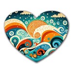 Waves Ocean Sea Abstract Whimsical Abstract Art Pattern Abstract Pattern Nature Water Seascape Heart Mousepad