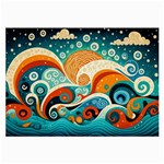 Waves Ocean Sea Abstract Whimsical Abstract Art Pattern Abstract Pattern Nature Water Seascape Large Glasses Cloth (2 Sides)
