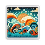 Waves Ocean Sea Abstract Whimsical Abstract Art Pattern Abstract Pattern Nature Water Seascape Memory Card Reader (Square)