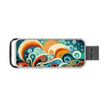 Waves Ocean Sea Abstract Whimsical Abstract Art Pattern Abstract Pattern Nature Water Seascape Portable USB Flash (One Side)