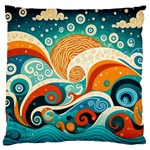 Waves Ocean Sea Abstract Whimsical Abstract Art Pattern Abstract Pattern Nature Water Seascape Standard Premium Plush Fleece Cushion Case (One Side)