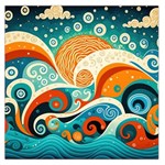 Waves Ocean Sea Abstract Whimsical Abstract Art Pattern Abstract Pattern Nature Water Seascape Square Satin Scarf (36  x 36 )