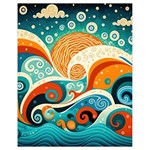 Waves Ocean Sea Abstract Whimsical Abstract Art Pattern Abstract Pattern Nature Water Seascape Drawstring Bag (Small)