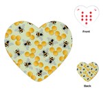 Bees Pattern Honey Bee Bug Honeycomb Honey Beehive Playing Cards Single Design (Heart)