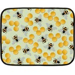 Bees Pattern Honey Bee Bug Honeycomb Honey Beehive Fleece Blanket (Mini)