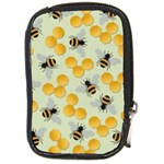 Bees Pattern Honey Bee Bug Honeycomb Honey Beehive Compact Camera Leather Case