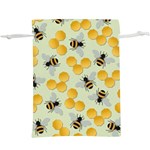 Bees Pattern Honey Bee Bug Honeycomb Honey Beehive Lightweight Drawstring Pouch (XL)