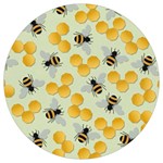 Bees Pattern Honey Bee Bug Honeycomb Honey Beehive Round Trivet