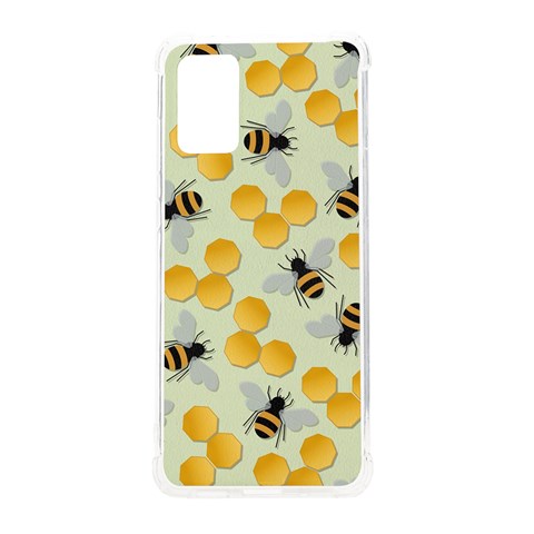 Bees Pattern Honey Bee Bug Honeycomb Honey Beehive Samsung Galaxy S20Plus 6.7 Inch TPU UV Case from UrbanLoad.com Front