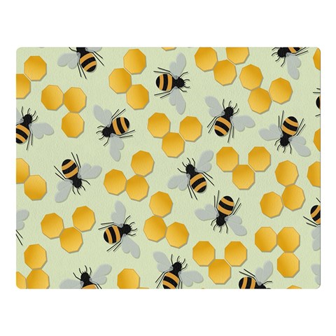 Bees Pattern Honey Bee Bug Honeycomb Honey Beehive Premium Plush Fleece Blanket (Large) from UrbanLoad.com 80 x60  Blanket Front