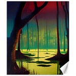 Nature Swamp Water Sunset Spooky Night Reflections Bayou Lake Canvas 20  x 24 
