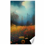 Wildflowers Field Outdoors Clouds Trees Cover Art Storm Mysterious Dream Landscape Canvas 40  x 72 