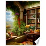 Room Interior Library Books Bookshelves Reading Literature Study Fiction Old Manor Book Nook Reading Canvas 18  x 24 