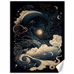 Starry Sky Moon Space Cosmic Galaxy Nature Art Clouds Art Nouveau Abstract Canvas 36  x 48 