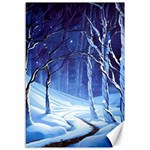 Landscape Outdoors Greeting Card Snow Forest Woods Nature Ai Generated Path Trail Santa s Village Vi Canvas 12  x 18 