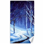 Landscape Outdoors Greeting Card Snow Forest Woods Nature Ai Generated Path Trail Santa s Village Vi Canvas 40  x 72 