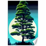 Pine Moon Tree Landscape Nature Scene Stars Setting Night Midnight Full Moon Canvas 20  x 30 