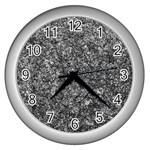 Black and white Abstract expressive print Wall Clock (Silver)