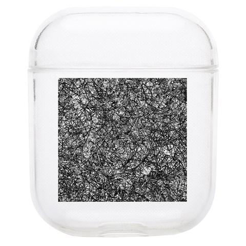 Black and white Abstract expressive print Soft TPU AirPods 1/2 Case from UrbanLoad.com Front