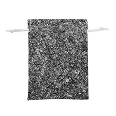 Black and white Abstract expressive print Lightweight Drawstring Pouch (M) from UrbanLoad.com Back