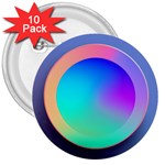 Circle Colorful Rainbow Spectrum Button Gradient 3  Buttons (10 pack) 