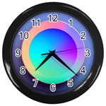 Circle Colorful Rainbow Spectrum Button Gradient Wall Clock (Black)
