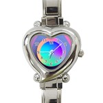 Circle Colorful Rainbow Spectrum Button Gradient Heart Italian Charm Watch