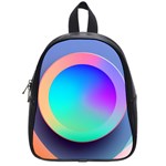 Circle Colorful Rainbow Spectrum Button Gradient School Bag (Small)